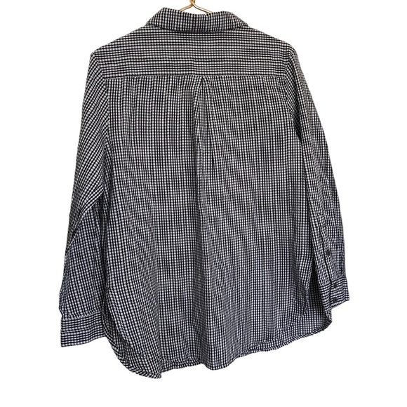 The Nines By Hatch Gingham Black And White Button Up Sz Sm - Picture 3 of 5